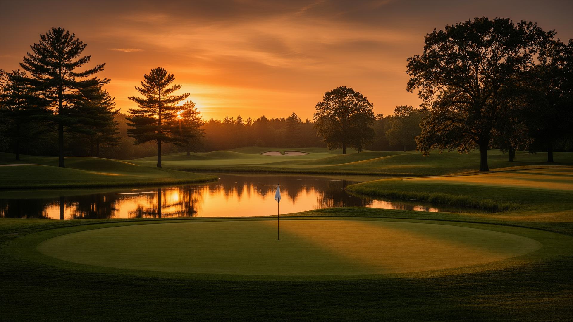 Wisconsin golf course at sunset